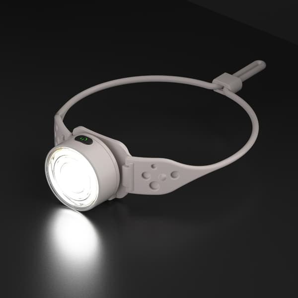 Liten hodelykt med 5 innstillingsmoduser, ergonomisk stropp, justerbar LED-lampe