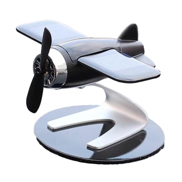 Bilinteriör Solenergi Flygplan Modell Aromaterapi Parfymer Diffusor Kreativ prydnad för uppfriskande atmosfär Black