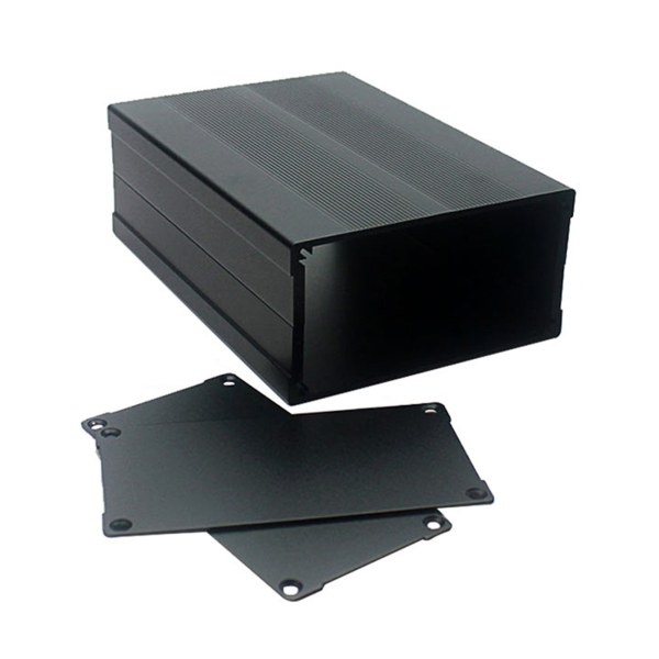 Extruderad aluminiumlåda elektronisk projekthölje för PCB-kort 5,91x4,13x2,17" Black