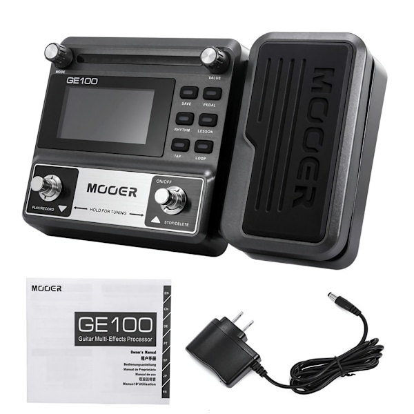 MOOER GE100 Multi-effektprocessor Elektrisk Gitarr Pedalförstärkare med 80 Förinställningar US Plug