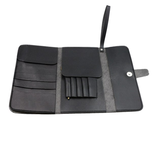 Vikbar hårsaxväska PU Läder Sax Pack Barber Frisör Tool Pouc