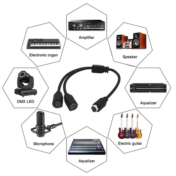 4-benet 1 han split til 2 hun Y-adapterkabel komponentledning Y-kabel til tv