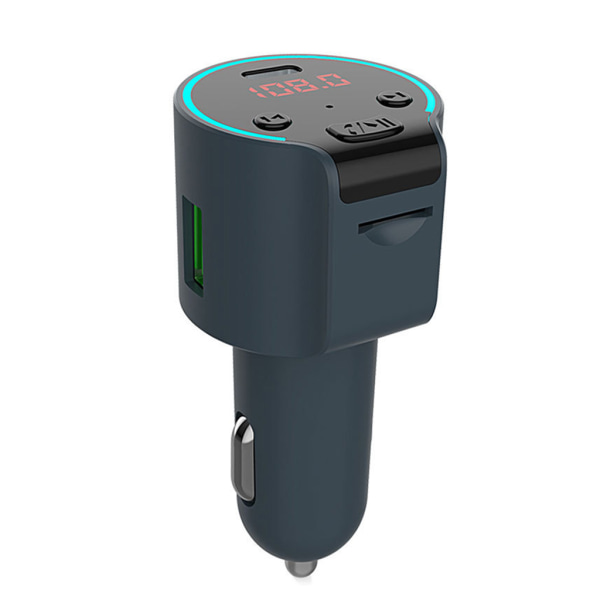 Bluetooth-kompatible afspiller bilsæt Lydmusikadapter QC3.0 Type-C Hurtigoplader Bilsæt FM-sender Biloplader