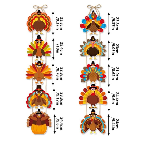 Efterårs-kalkun dørhængende par til Thanksgiving indgangsstil