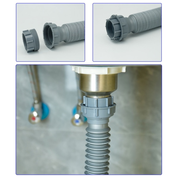 Robust røradapter for kjøkkenvask 45 til 58 mm kobling Sikker lekkasjesikker adapter null - B