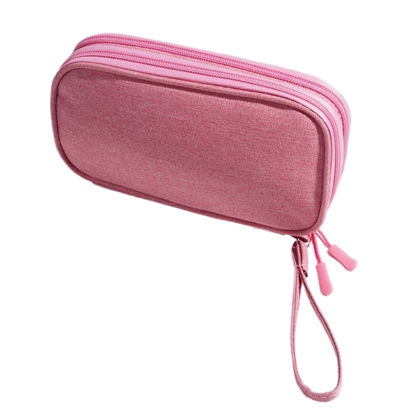 Papirtaske med stor kapacitet Penalhus Papiropbevaring penneposer Dobbeltlags pennetaske til skolearbejde Pink - Double layer