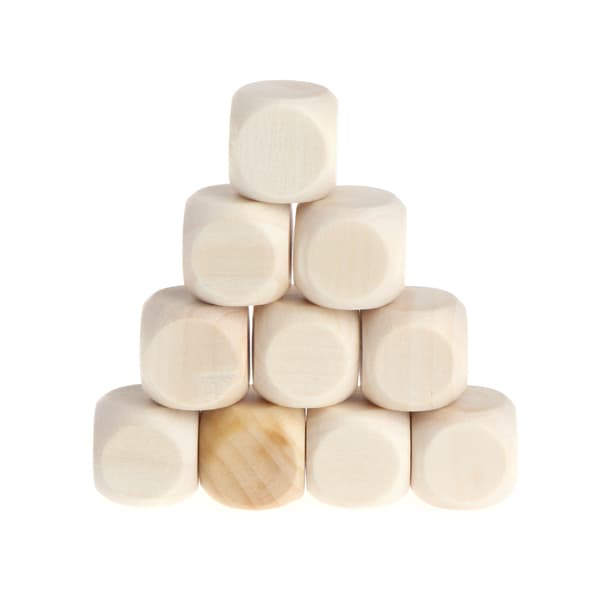 10 st/förpackning Trä Tärningar 6-Sided Tärningar (10mm 12mm 14mm 16mm 18mm) 10mm