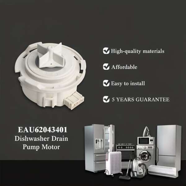 Erstatningsavløpspumpe for vaskemaskinmodell EAU62043403 ABS-tekstur