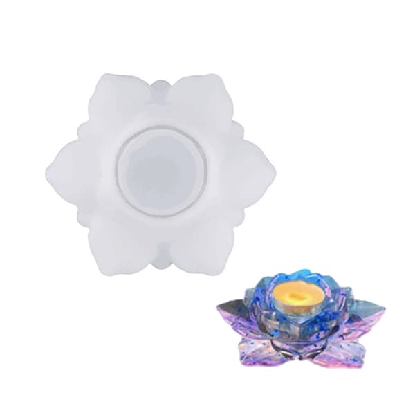 Silikonform for DIY Lotusfigur Lysestake til fester og dekorasjoner