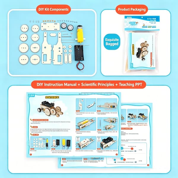 Kompakt treutstyr bilprosjekt for DIY vitenskapsaktivitetstid