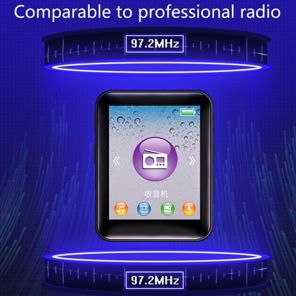 MP3-spelare med extern högtalare Fullskärmspekknappar 4/8/16/32G Stereo HiFi-ljud Bärbar Walkman med FM-radio Pink 32G