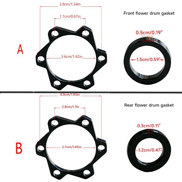 Adapter for ombygging av sykkelnav, ombygging av for- og baknav for sykler med Boost Front fork 100 turn 