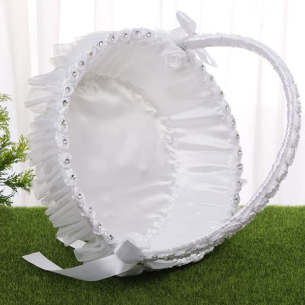 Blomsterflickakorg Set Blommor Romantisk Design Bröllopsblomsterkorgar