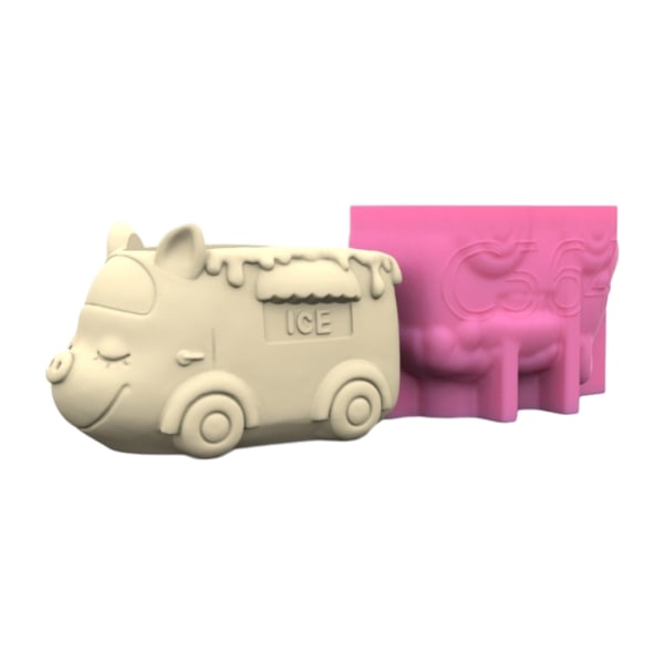 Gör-det-själv blomkruka form silikon ljushållare mould djur bil form silikon material för att göra betong harts blomkrukor B