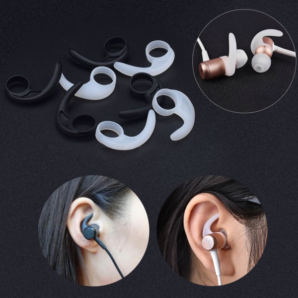 Krokar för öronsnäckor i silikon Öronögleklämmor Flexibelt byte av öronbit Transparent M