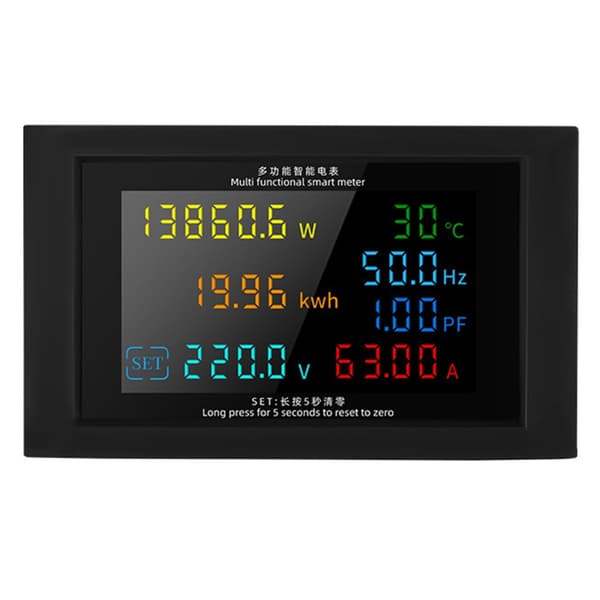 Högprecisions effektmätare Amperemeter Voltmeter AC50V-380V 100A Tydlig Display