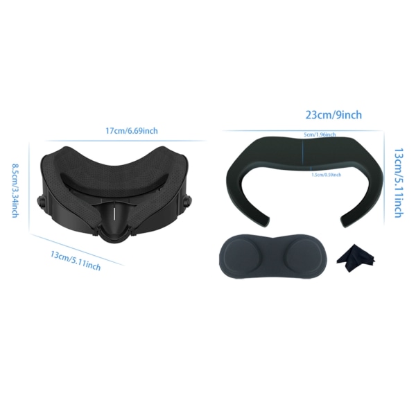 Vattentät och svettsäker ersättningskudde för ansiktsbehandling för 3 VR-headset