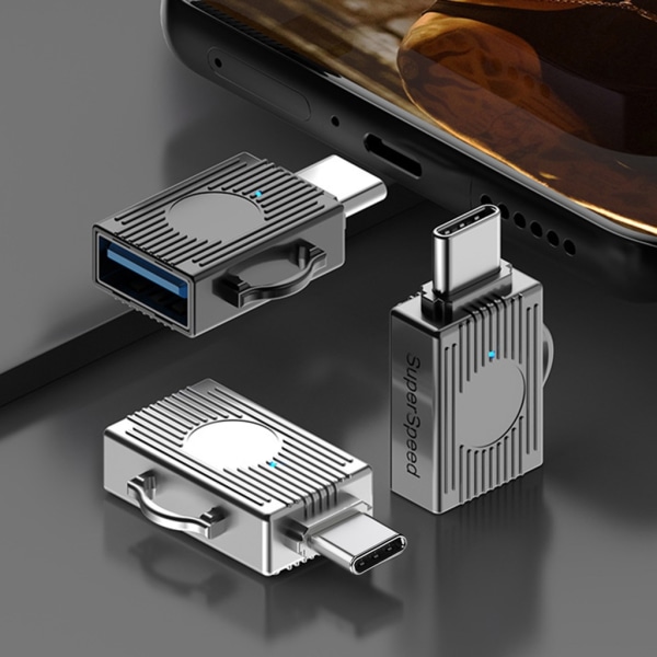 USB C till USB adapter, OTG-adapter för snabb filöverföring och laddning av hållbar zinklegeringsdesign Light gold