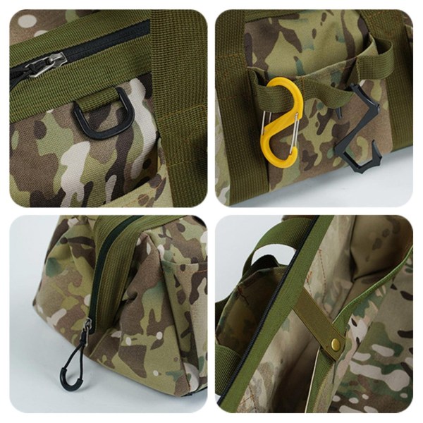 Heavy Duty Værktøj Opbevaringspose Multiple Purpose Bæretaske Stor kapacitet Værktøjstaske MC camouflage