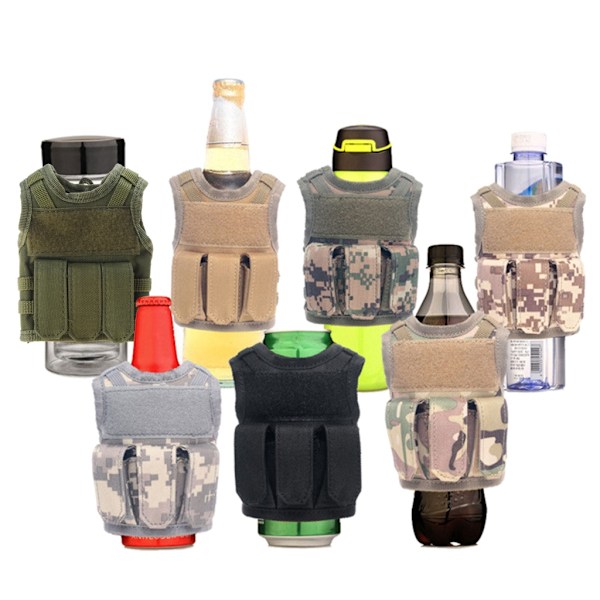 Taktisk flaskeholder i vest med MOLLE-system Mud color