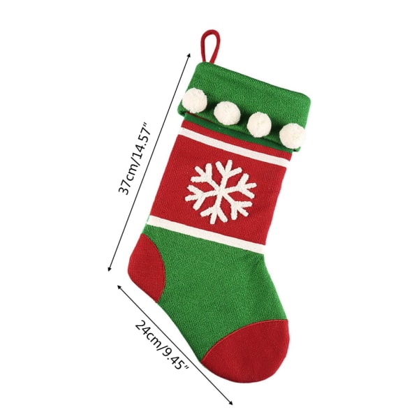 Fashion Christmas Hängstrumpa Röd Grön Socking Godispåse Hängande prydnader null - 2