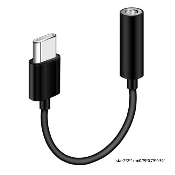 USB C till 3,5 mm Adapter Typ C 3,5-uttag Hörlurar Audio Converter Hörlurskabel för Huawei Mate10 Pro P20 för 6 White