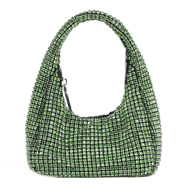 Naisten Ilta Clutch Kukkaro tekojalokivi käsilaukku Kainalolaukku Häät kukkaro Green