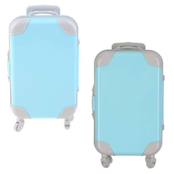 Minivagn False Dolls Resväska förpackning för case Ögonfransar Förpackningslåda Simulering Bagageförvaringslåda Sky Blue