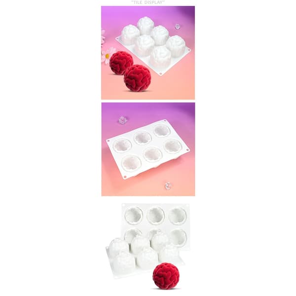 Silikone Mousse Chokoladeforme 6 Hulrum Hjerte Kugleform Bageform til Dessert