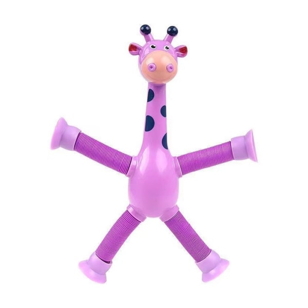 Tecknad giraff Pop-Tube Teleskopisk sugkopp Sensorisk leksak Djur Sucker Toy Fidgets Sensorisk leksak Julklapp till barn