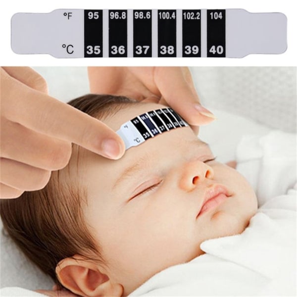 Kid Pannan Termometer Strips Fever Temperatur Sticker Stick On Fever Stickers för småbarn Baby Fever Tapes 20st