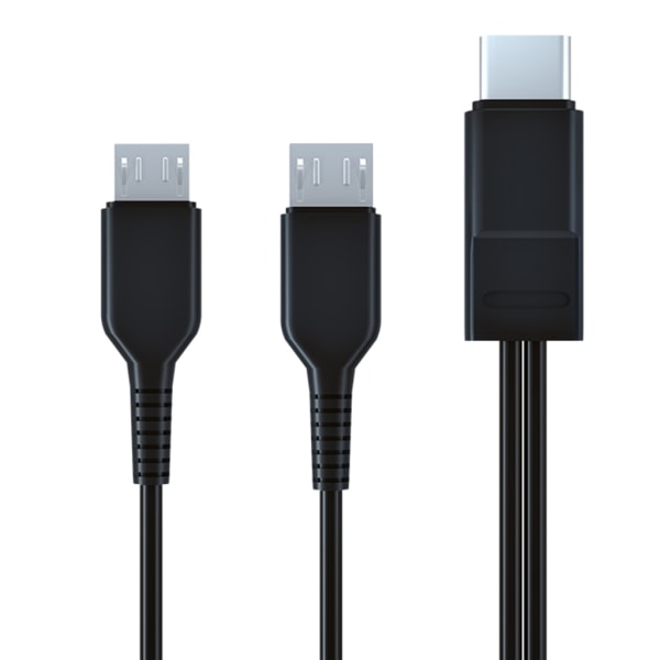 Slitstark multi typ-C mikro USB -port för mobiltelefoner/surfplattor Laddningssladd typ-C splitterkabel 100cm/20cm Black 20cm