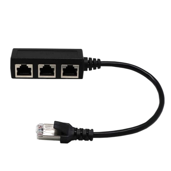 RJ45 Ethernet Splitter Adapter Kabel 1 Hane till 3 Hona LAN nätverkskontakt Lämplig för Cat5 Cat5e Cat6 Cat7 3