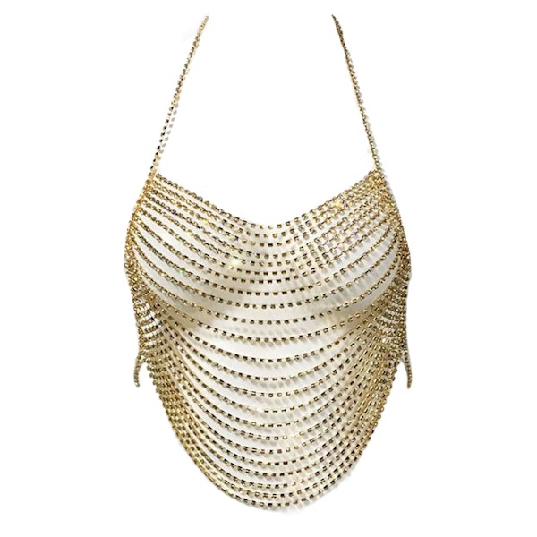 Bikinit kesän rannalle - naisten rintaliivit - strassi - halterneck - selkäaukko - rintaketju Silver