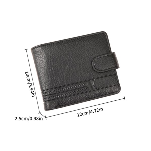 Bekväm myntväska Cash Holder Card Organizer Herr PU-läder kort plånbok Black