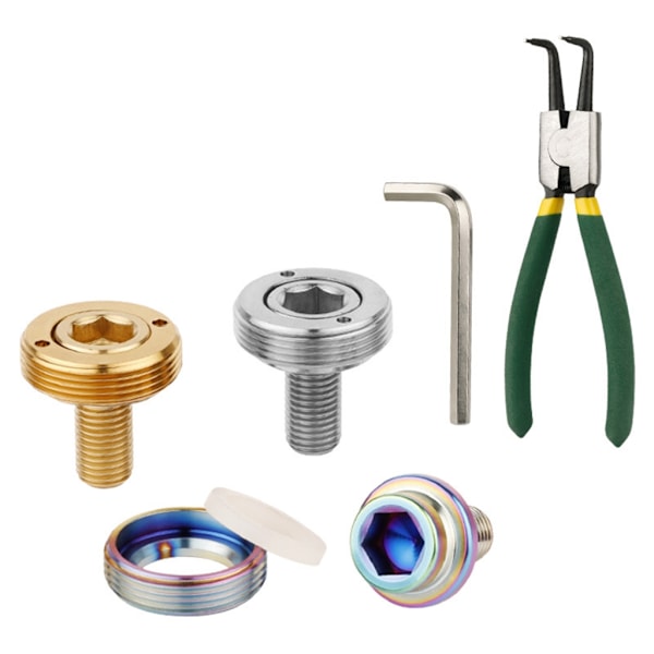 2 stk. Titaniumslegeringer Krankarmsfikseringsbolte Cykel Krankbolte Skruer Titanium color