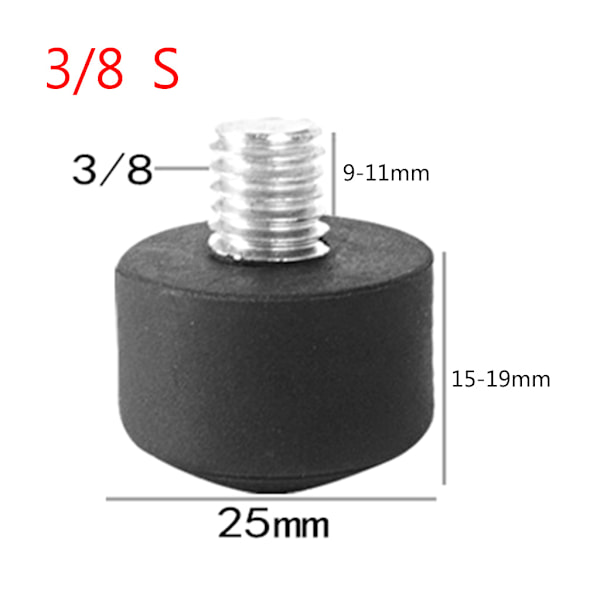 Universal liukumaton 3/8 tai 1/4 tuuman kolmijalkainen yksijalkainen kumijalkapiikka Andoerille