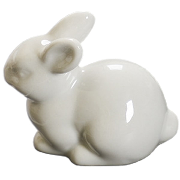Vit keramik påskhare figurer kanin staty figurer kanin trädgård L