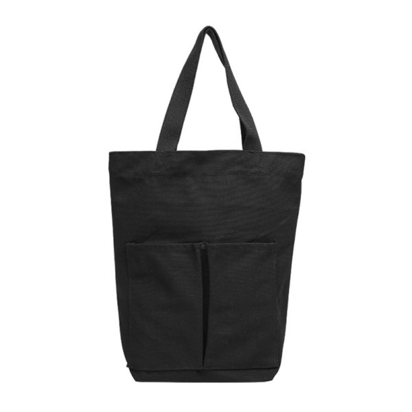 Yksinkertainen Canvas Tote Beach Bag Ostospussi Casual suuri käsilaukku kahvalla Black