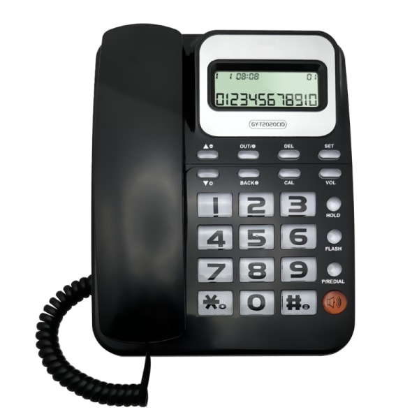 Fast telefon Stationär telefon Fast telefon Uppringare Telefon Reception Black
