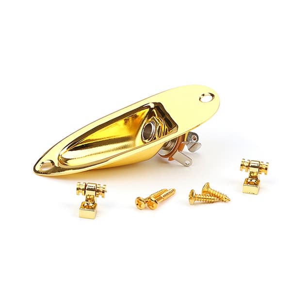 Guitar Input Jacks Socket Plate Output Loaded Boat Style med Skruer til Guitar