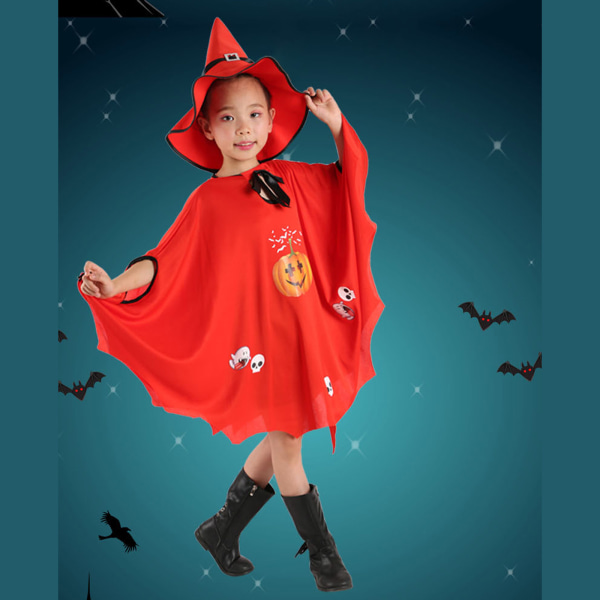 Halloween-häxdräkt Häxkappa och set för barn Pojke Flicka Halloween-fest  Cosplay-klänningar Höjd 35,43-59,1 tum Red 97c0 | Red | 0.2 | Fyndiq