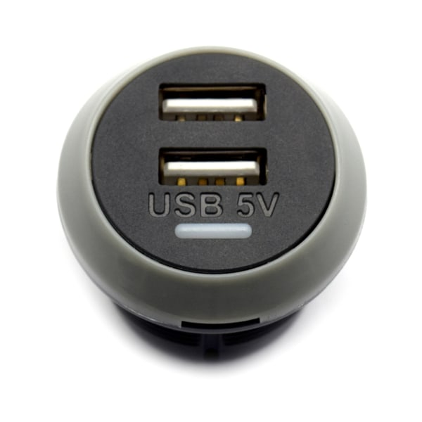 Auto Dual USB Port Laddning Billaddare Dubbelt uttag för 12V 24V Bilbuss 4.8A