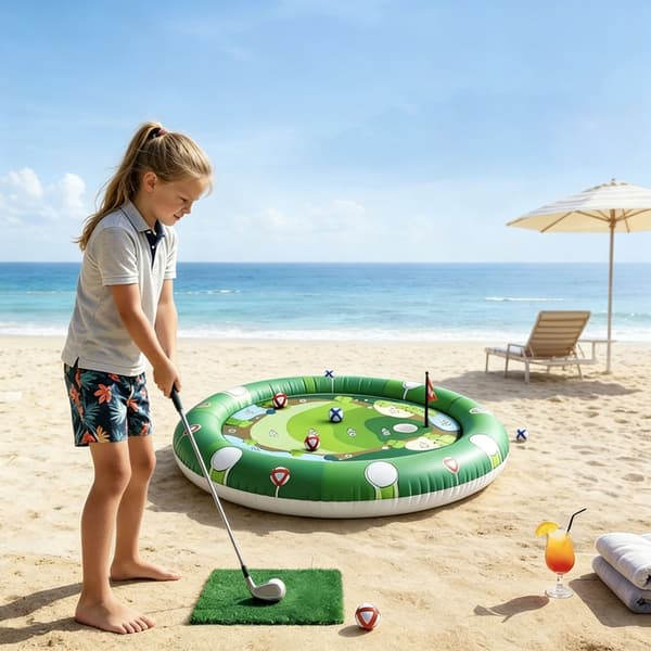 Udendørs flydende golfspil måtte ideel til sommerpool sjov