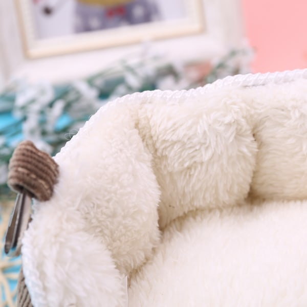 Härlig Hängmatta Bur Mjuk Fluffig Vinter Varm Sammet Hängbart Nest Sovsoffa Små husdjur Hamster Ekorre Chinchilla Dark Brown