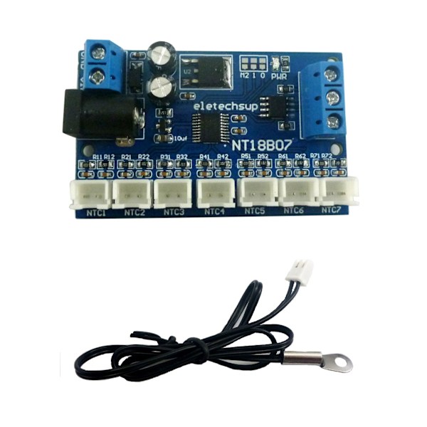 7-kanals RS485 NTC-mätsensor med Modbus RTU-stöd - Temperaturområde: -20℃ till +125℃