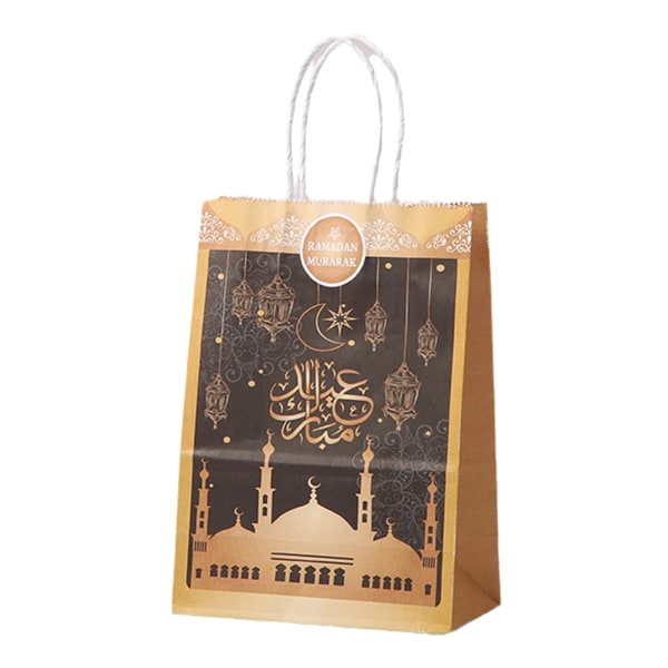 Ramadan presentpåsar med handtag 12 st muslimska Eid Mubarak Kraft papperspåse för Home Festival Party Cookie Candy Packing Supplies null - 1