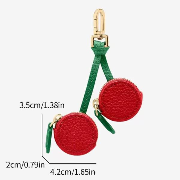 Elegant Kirsebær Tema Læder Nøgleholder Moderne Nøgle Ornament til Nøgle
