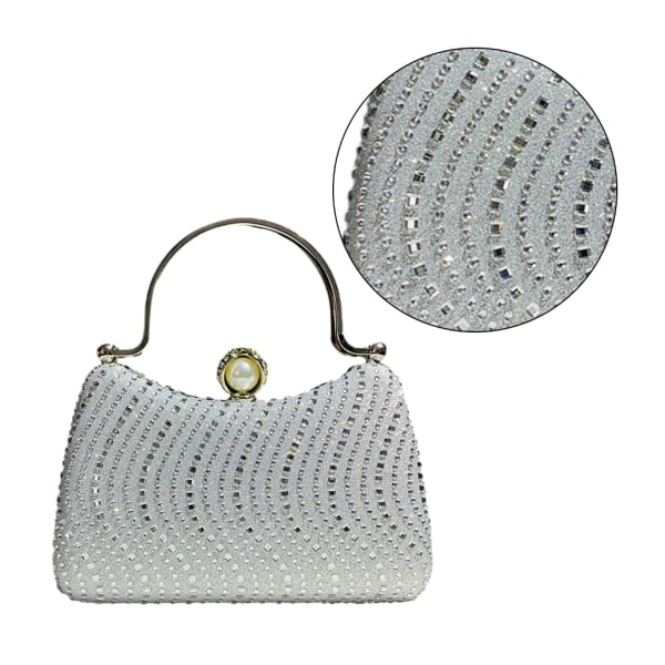 Rhinestones Clutch Kukkaro naisille Iltalaukku Clutch Käsilaukku Häät Kukkaro Silver