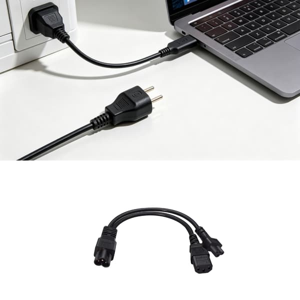 MultiDevice strømforsyningskabel 30 cm længde C6 han til C5 hun C13 stik
